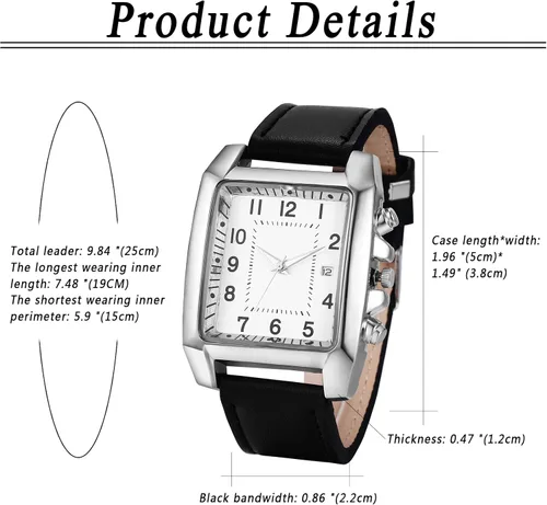 Vista 6 de Avaner Reloj cuadrado para hombre