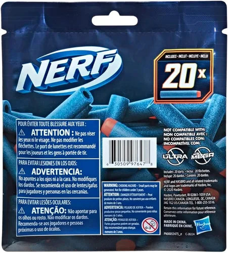 Vista 4 de NERF Elite 2.0 - Paquete de recambio de 20 dardos, 20 dardos de espuma oficiales Nerf Elite 2.0, compatibles con todos los Nerf Blasters que