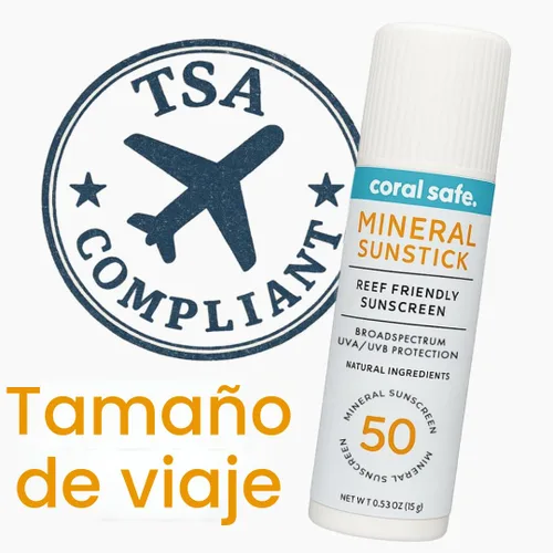 Vista 2 de Protector solar seguro para arrecifes SPF 50 en barra para rostro - Biodegradable, aprobado en Hawái y México, con zinc, vitamina E, libre