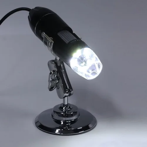Vista 5 de Microscopio digital USB, aumento de 50X a 1600X con luz LED, portátil para teléfono inteligente y computadora, material ABS
