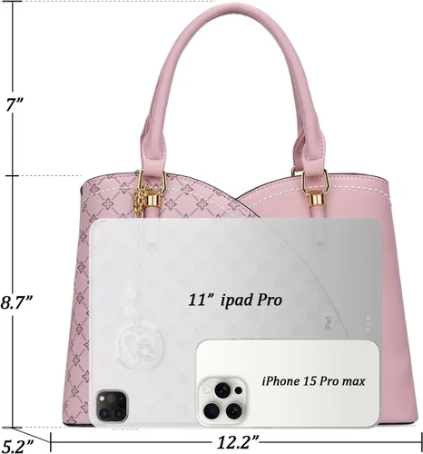 Vista 50 de KKXIU Monederos y bolsos de mano con triple compartimento para mujer, bolso de mano con asa superior