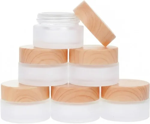 Vista 9 de 6Pcs Glass Lotion Cream Container with Lid for Travel Black 15ml 30ml 50ml Negro