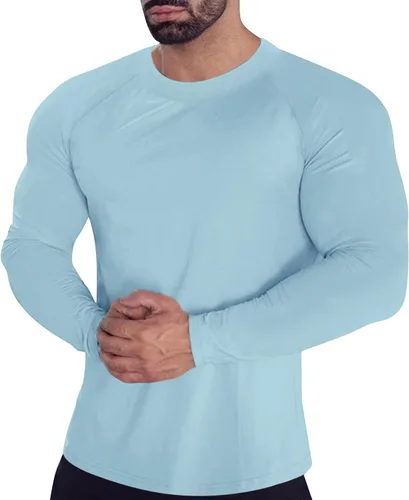 Vista 92 de Camisas de compresión atléticas de manga larga para hombre, capa base, camisa de entrenamiento atlético, camisas de compresión, camisetas deportivas