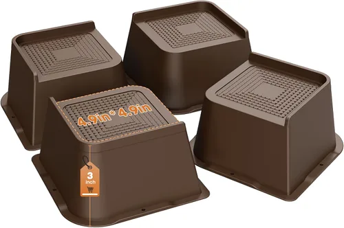 Vista 10 de MYMULIKE Elevadores de Cama Resistentes, Elevadores de Muebles de Gran Tamaño, Soporta Hasta 6000 Libras, Eleva 1 Pulgada para Sillón, Sofá, Mesa
