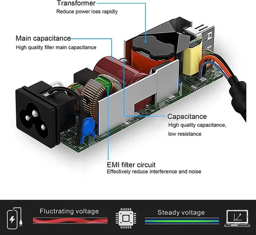 Vista 6 de Cargador adaptador de CA de 19V 3.42A 0.217x0.098 in compatible con PA-1650-66 ADP-65DW ADP-65HB BB ADP-65JH BB AD887320 EXA0703YH X550 X550C X550CA