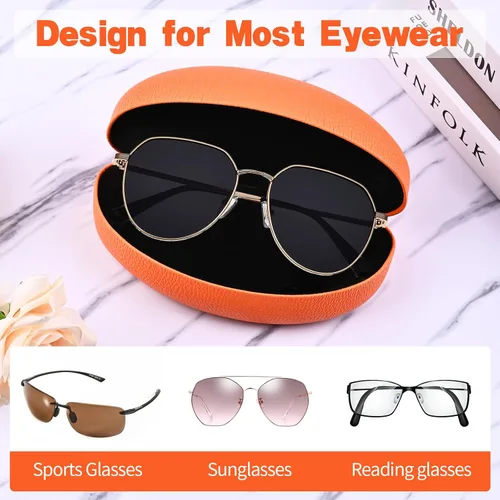 Vista 6 de Paquete de 2 fundas rígidas grandes para lentes de sol, funda protectora para gafas de sol y lentes