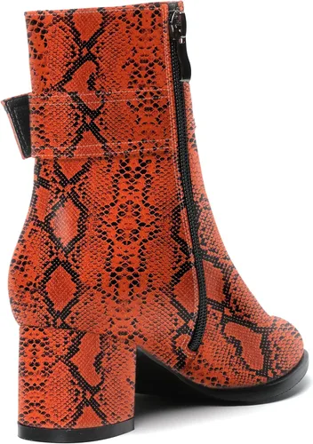 Vista 5 de SKYSTERRY Botas altas de tacón bajo grueso para mujer con cremallera y puntera redonda, de 2 pulgadas