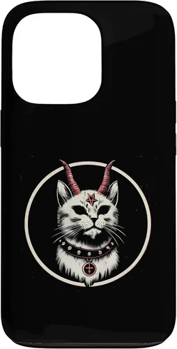 Vista 10 de Funda para iPhone 17 de Baphomet Satánico Oculto de Gato del Diablo