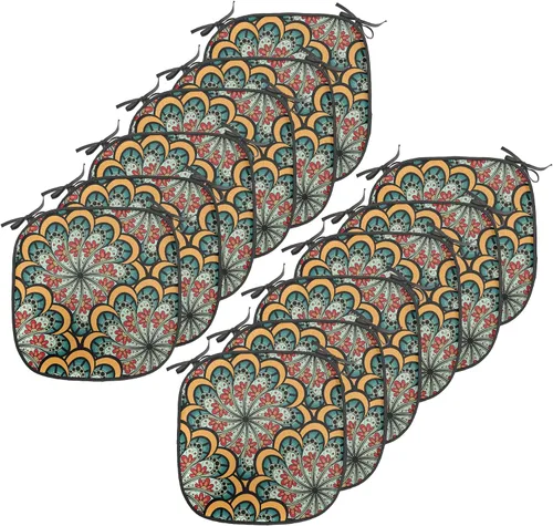 Vista 146 de Ambesonne Flamingo - Cojín de asiento para silla, diseño de fantasía exótica con elementos de vida silvestre hawaiana en colores pastel, acolchado