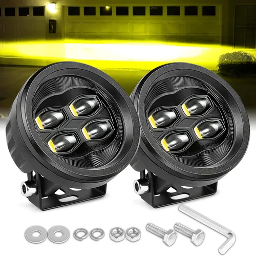 Vista 7 de Nirider - Luces de conducción LED, 2 unidades de 50 W CREE redondas de 3.5 pulgadas, luces antiniebla para motocicleta, combo de inundación, luces