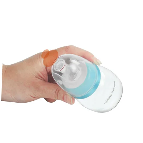 Vista 4 de Botella pequeña portátil de lactancia para recién nacidos, diseño antiflatulencia, alimentador ligero de jugo y leche