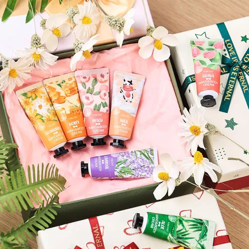 Vista 7 de VISCOO Paquete de 7 regalos de crema de manos para mujeres, regalo de agradecimiento para profesores, regalos de graduación, mini loción hidratante