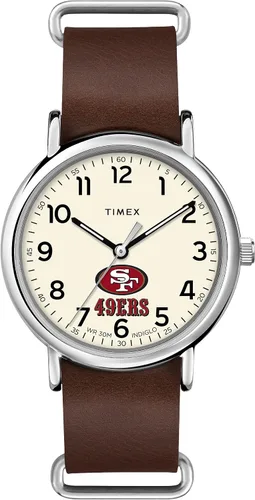 Vista 16 de Timex Tribute Correa de cuero de cuarzo NFL Weekender de 1.575 in para hombre