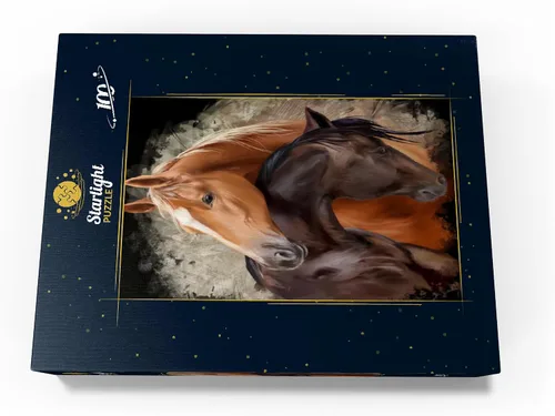 Vista 4 de MyPuzzle Horse Hug - Rompecabezas prémium de 100 piezas, fabricado en Estados Unidos