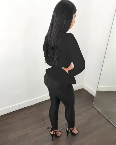 Vista 5 de Conjunto deportivo de dos piezas con cremallera y leggings ajustados para mujer