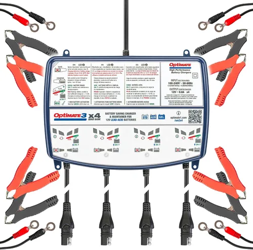 Vista 8 de Optimate 3 Dual Bank, TM-451, 7-Step 2x12V 0.8A Cargador y mantenedor para batería sellada