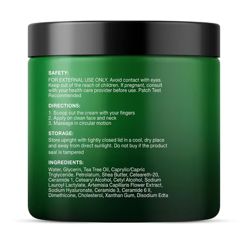 Vista 6 de Majestic Pure Crema facial con aceite de árbol de té Crema para piel seca y con picazón, acné, cicatrices, crema facial hidratante de día y noche