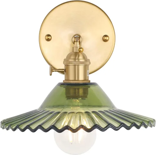 Vista 10 de Shenmoyl Apliques de pared vintage con pantalla de cristal de loto blanco de 180 grados, ajustable, de latón, con cable, moderna lámpara de pared