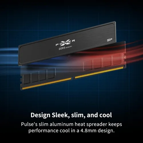Vista 8 de Silicon Power Value Gaming DDR5 64GB (2x32GB) 6000MT/s (PC5-48000) 288-pin CL30 1.35V UDIMM Memoria RAM de computadora de escritorio con disipador