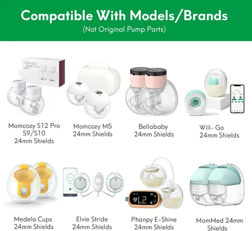 Vista 3 de Inserto de brida de 0.472 in compatible con brida de 0.945 in/escudo de extractores de leche, para Momcozy S9 Pro S10 S12 Pro Medela Spectra Elvie