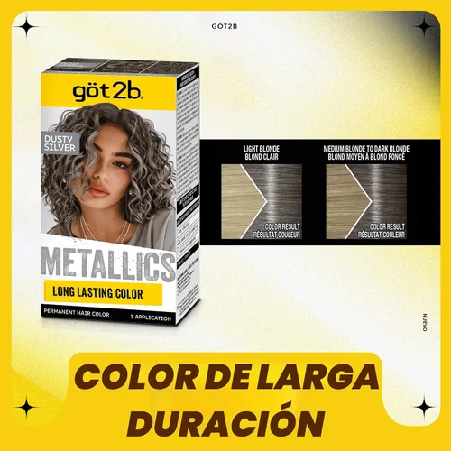 Vista 3 de Got2b Metallics - Tinte permanente para el cabello, color plateado polvoriento M72 Plateado (Dusty Silver)