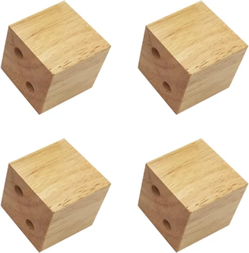 Vista 11 de Muebles de madera maciza de roble con patas elevadas, mesa de sofá y patas de silla, patas de gabinete, patas de bloque de madera, 3