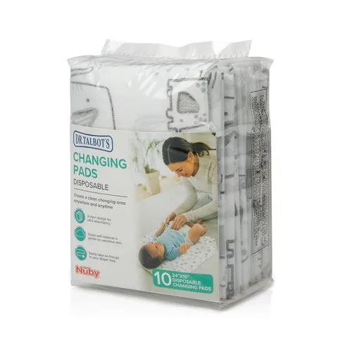 Vista 2 de Dr. Talbot's Cambiadores desechables, pañal absorbente de viaje, estampado de elefante gris