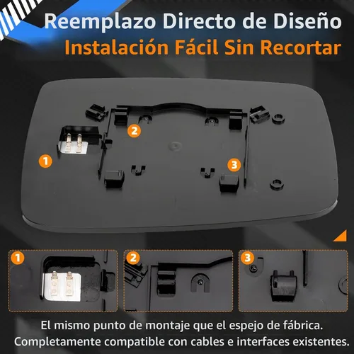Vista 3 de Espejo lateral del conductor de repuesto para Dodge Ram 1500 2500 2012 2013 2014 2015 2016 2017 2018 2018 – Cristal convexo, espejo retrovisor
