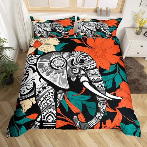 Vista 46 de Manfei Juego de funda de edredón occidental, tamaño individual, juego de ropa de cama de caballo de vaquero de 2 piezas, funda de edredón de cactus