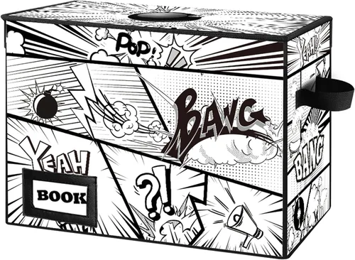 Vista 29 de Caja de Almacenamiento de Cómics, 15.8" X 7.8" X 11.8", Resistente Plegable Contiene 160-180 Cómics Contenedor Organizador Estante