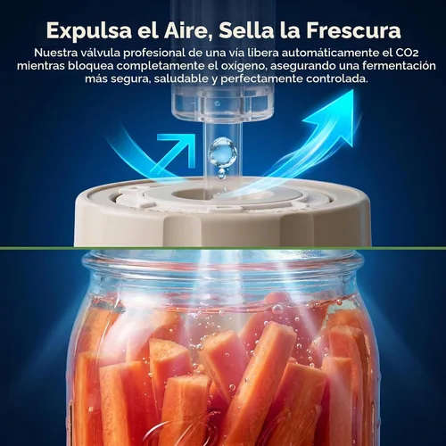 Vista 4 de Kit de fermentación de 4 unidades para frascos anchos de masón, kit de decapado de chucrut de fermentación Masontops con 4 pesos de fermentación