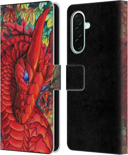 Vista 347 de Head Case Designs Officially Licensed Carla Morrow Galactic Entrancement Dragons Leather Wallet Case Compatible with Samsung Galaxy A07 4G