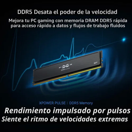 Vista 2 de Silicon Power Value Gaming DDR5 64GB (2x32GB) 6000MT/s (PC5-48000) 288-pin CL30 1.35V UDIMM Memoria RAM de computadora de escritorio con disipador