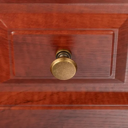 Vista 3 de KOOFIZO Tirador de gabinete con parte superior plana y redonda - Manija de tirador de mueble de latón antiguo (30 mm / 1.2 Pulgadas), paquete de 10