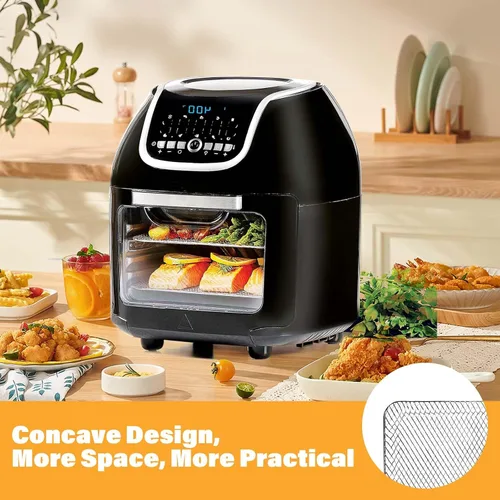 Vista 4 de ALJ Estantes mejorados para freidora de aire PowerXL Vortex Pro de 10 cuartos de galón, freidora de aire, estilo malla, bandeja de alimentos