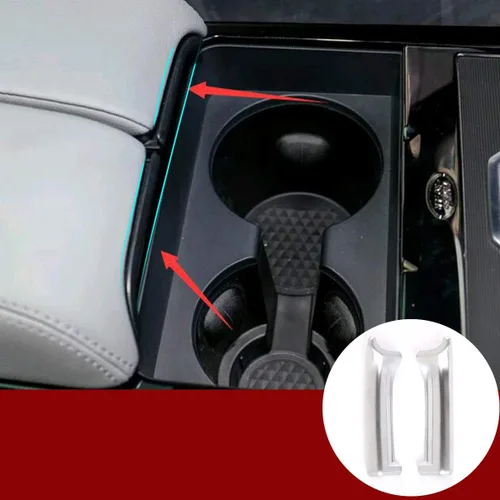 Vista 8 de YIWANG ABS cromo coche interior apoyabrazos caja interruptor decoración 2 piezas para Land Rover Range Rover Evoque L551 2019 2020 (oro rosa)