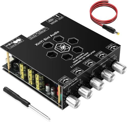 Vista 16 de Daakro 2 placas amplificadoras Bluetooth ZK-1001B, placa amplificador de canal mono de 100 W con función de emparejamiento TWS, CC 7-24 V, entrada