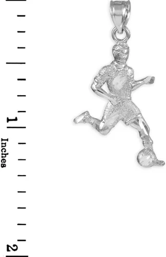 Vista 2 de Colgante de plata de ley para futbolista, Plata esterlina
