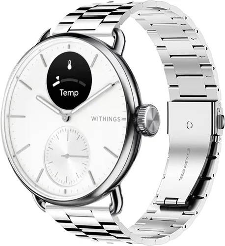 Vista 12 de Compatible con Withings Smartwatch Bands, Lamshaw 0.709 in, 0.787 in, acero inoxidable, correa de repuesto de metal para hombres y mujeres