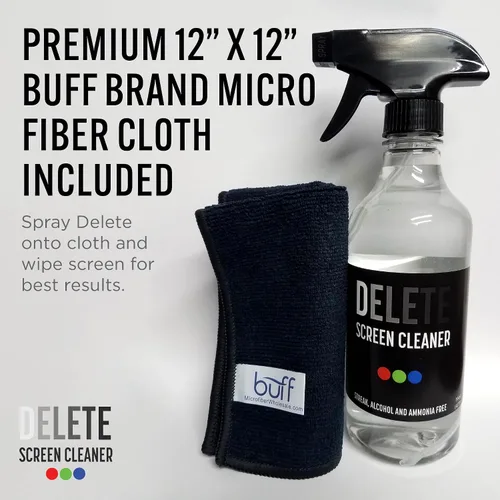 Vista 3 de Delete Screen Cleaner Botella de spray de 16 onzas Solución premium sin rayas, sin alcohol ni amoníaco para todos los dispositivos, suave, inodoro
