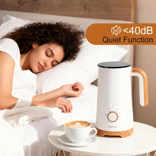 Vista 3 de Espumador de leche, espumador de leche eléctrico y vaporizador de 400 W, máquina automática de espuma fría y caliente 4 en 1 con batidor 2 para café