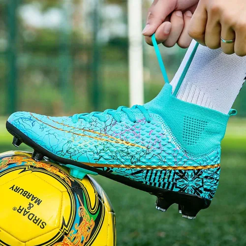 Vista 5 de Zapatos deportivos de fútbol para niños y hombres, tenis de fútbol para equipo de fútbol, ligeros, para correr, al aire libre, cómodos