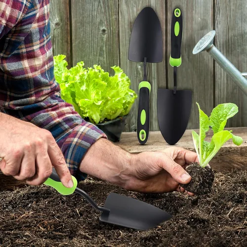 Vista 5 de Yaocom 16 piezas Pala de jardín de aleación de aluminio resistente, pala de mano pequeña de pala de jardín de metal con mango suave para herramienta