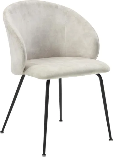Vista 4 de Lexicon Juego de 2 sillas de comedor, modernas sillas de cocina y comedor, asiento acolchado tapizado de terciopelo, respaldo redondo, sin brazos
