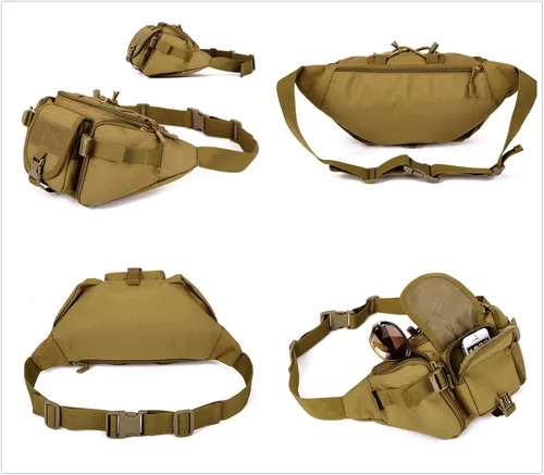 Vista 5 de Riñonera táctica militar impermeable WR para escalada al aire libre, pesca, correr, caza, compatible con iPhone 8 7 7 plus (camuflaje ACU)