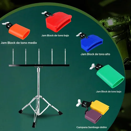 Vista 3 de RANMING - Juego de bloques de percusión de percusión, altura ajustable para escenario/práctica