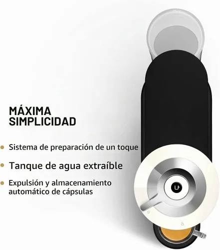 Vista 5 de Nespresso Vertuo Next - Cafetera compacta para café y café expreso de De'Longhi, preparación con un botón, cafetera de una sola porción, color blanco