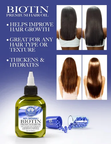 Vista 3 de Ethereal Nature Mezcla de aceite para el cabello 99% natural con biotina, transparente, 2.54 onzas líquidas