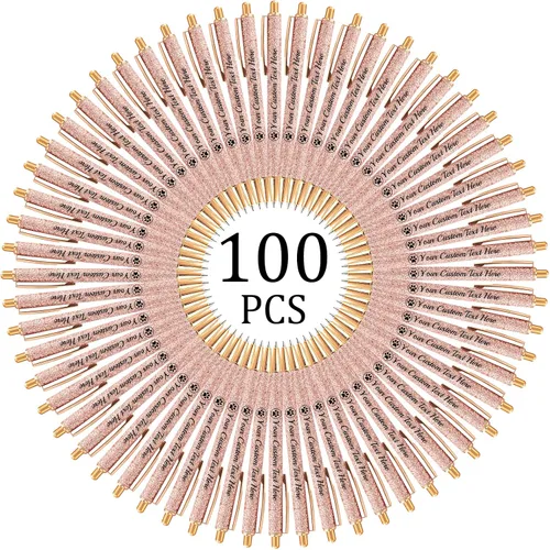 Vista 33 de Hasta 100 bolígrafos personalizados con nombre a granel, bolígrafo con purpurina de impresión personalizada, grabado gratis, texto con logotipo