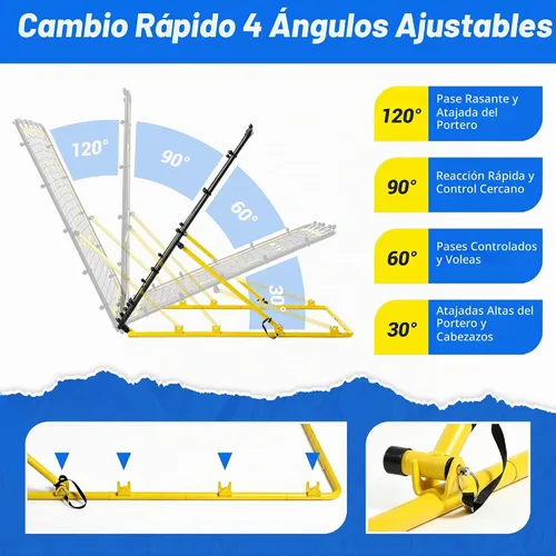 Vista 2 de 4-Angle Soccer Rebounder Net Portable Goal Rebound